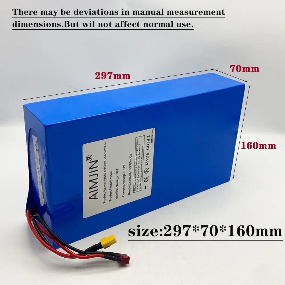Batería de iones de litio 1865 - 60V 30Ah Electric Scooter Battery reseña y precio